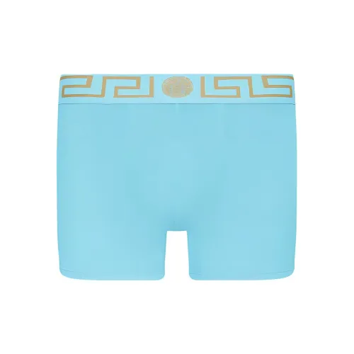 VERSACE Greca Border Long Trunks Underpants Men's 1 Pack Light Blue