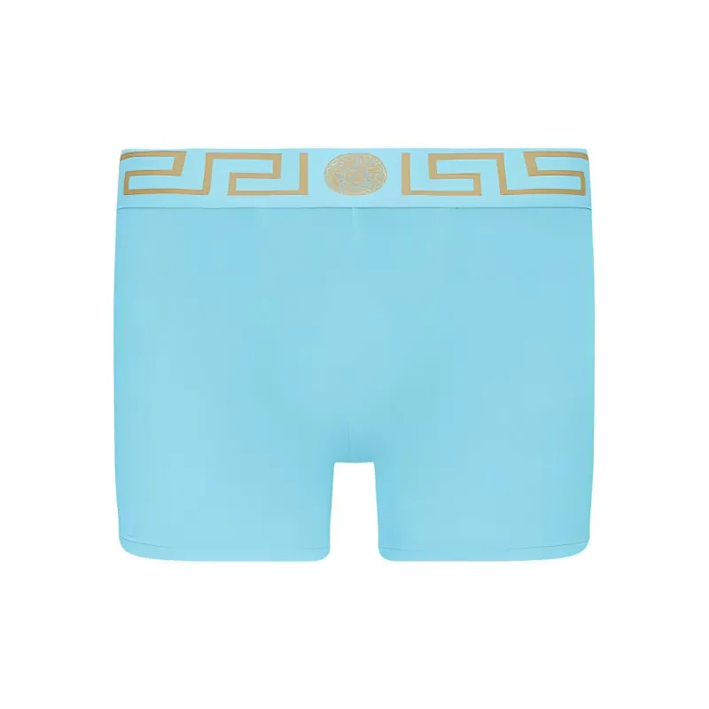 VERSACE Greca Border Swim Shorts Light Blue-0