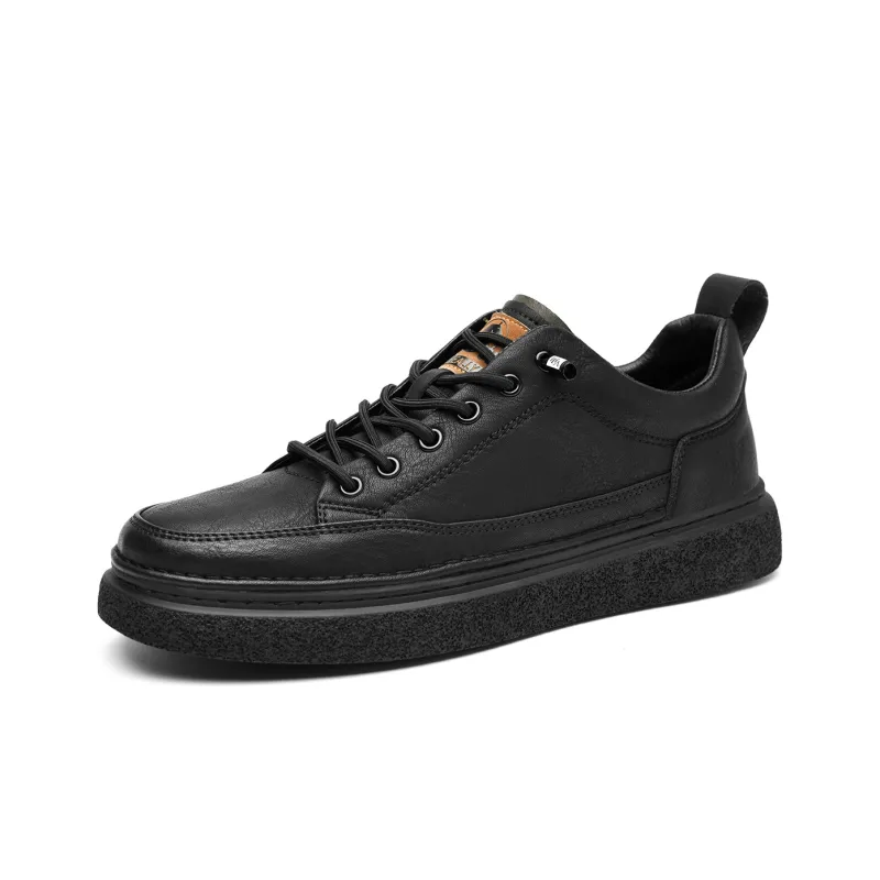 HLA Leather Upper Skateboard Shoes, Fashion Casual Leather Shoes, Versatile, Trendy Summer British Style Shoes Men's-1