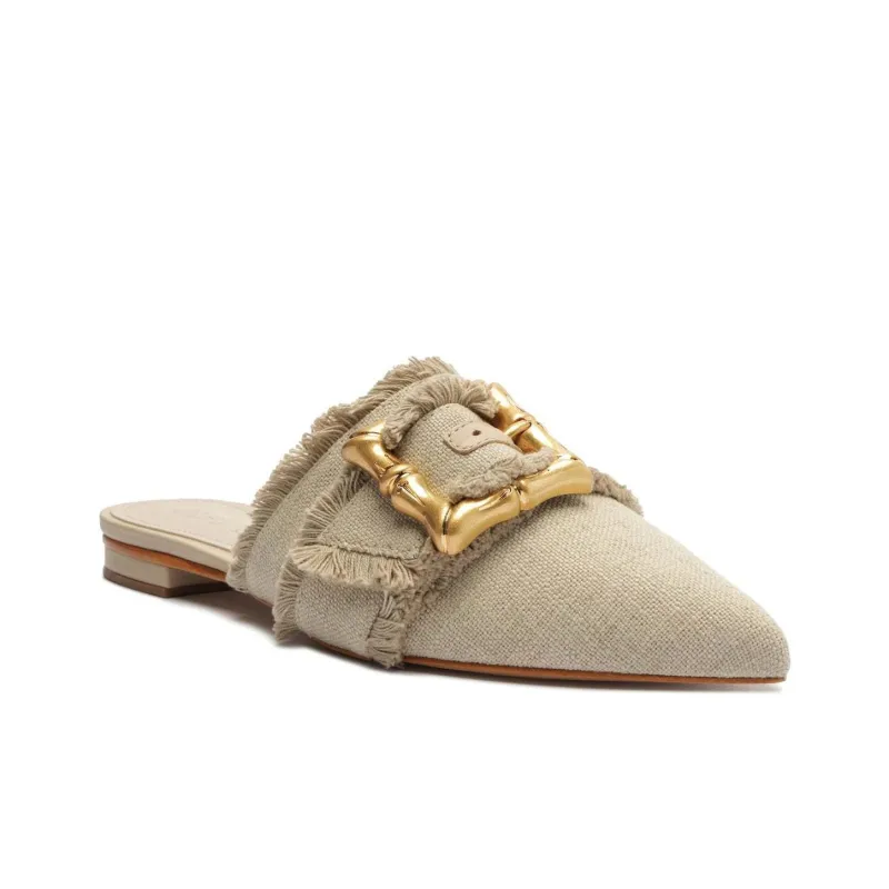 Schutz Wrap-toe Slippers Women's Gray-2