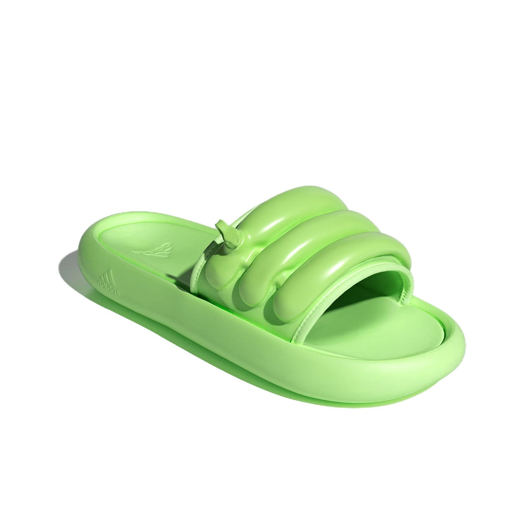 Adidas slippers green online