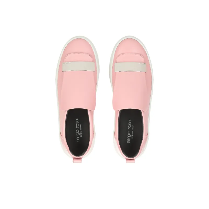 SERGIO ROSSI Sr1 Addict Low-Top Skateboard Shoes 5cm Women's Pink-4