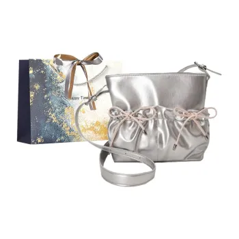 Iman's House PU Shoulder Bag Women's Silver/Burgundy/Ecru/Black