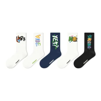 Primeet Mid Calf Socks Summer Unisex 5 Pack