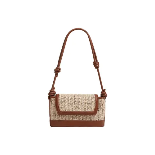 H-YXIANG Straw With Microfiber Leather Shoulder Bag Regular Women's