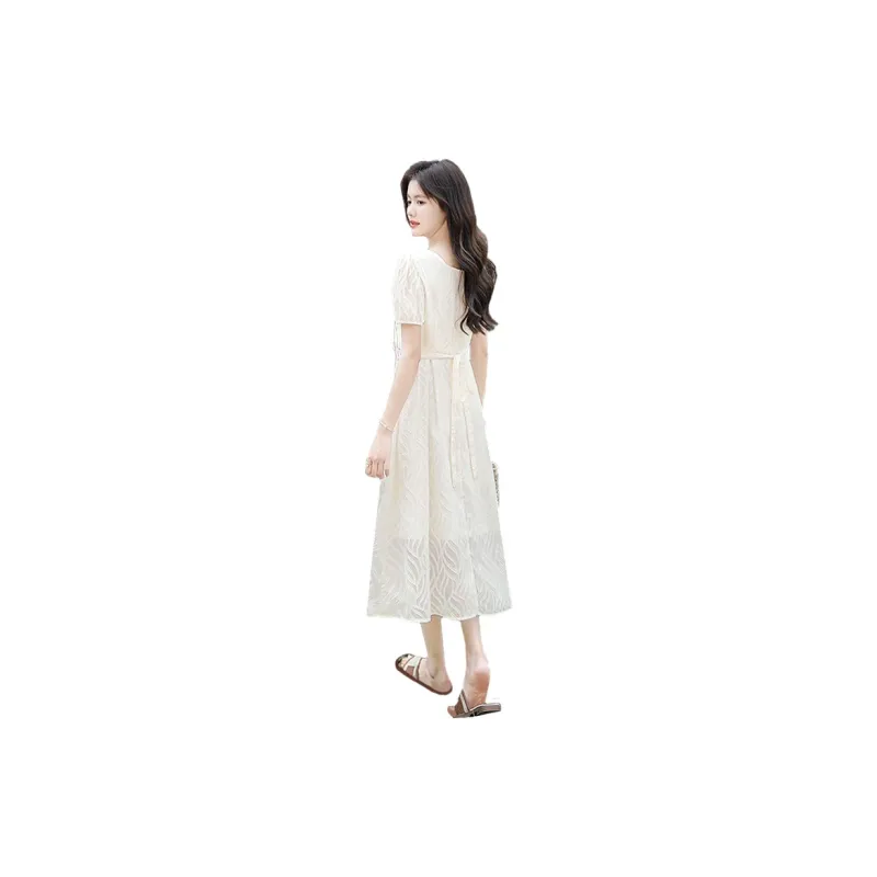 Cypress House Short Sleeved Dress Women's Beige-1