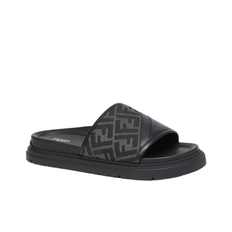 FENDI Ff Jacquard Open Toe Slides-2