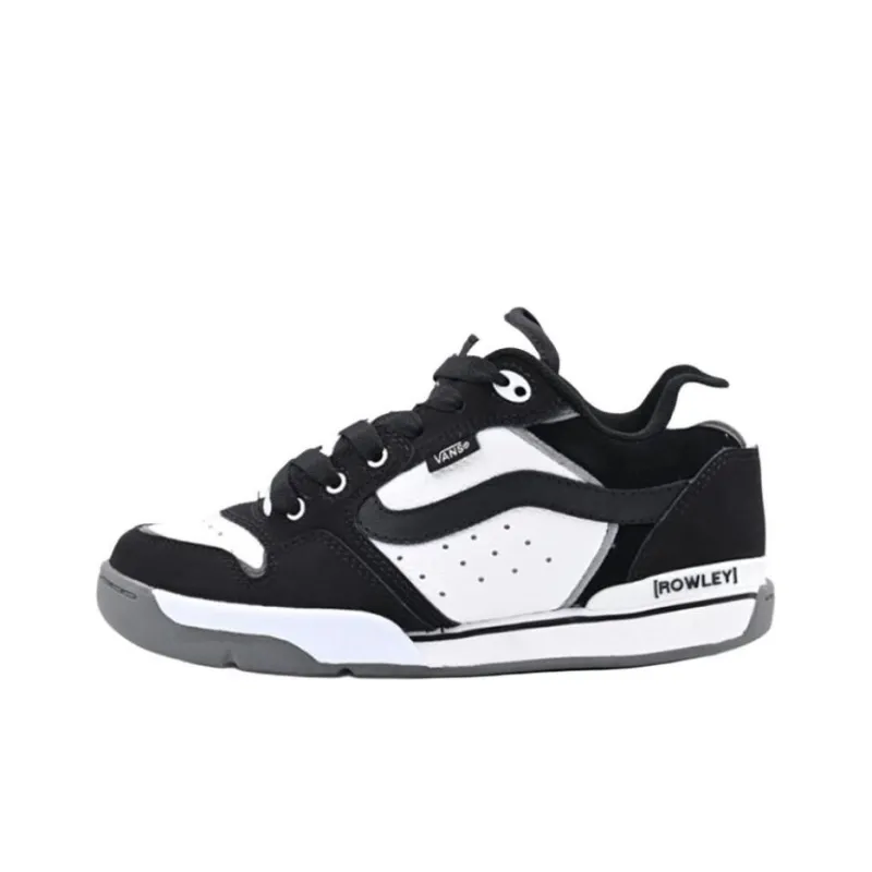 Vans Rowley Anti Slip Wear Resistant Low Top Casual Shoes Unisex Black White-0