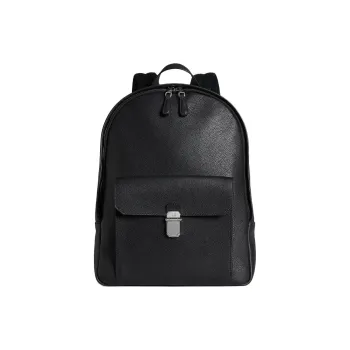 Dunhill Grain Calfskin Leather Backpack Men's Black