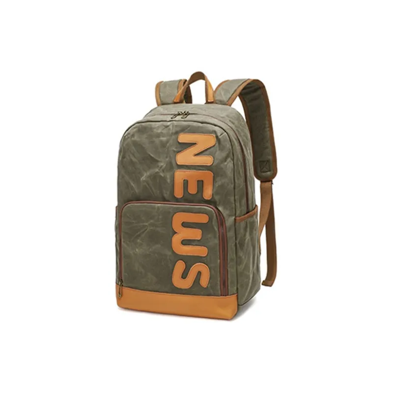 TTaG．baG Batik Canvas Backpack Men's Gray/Army Green/Khaki/Earth Yellow-6