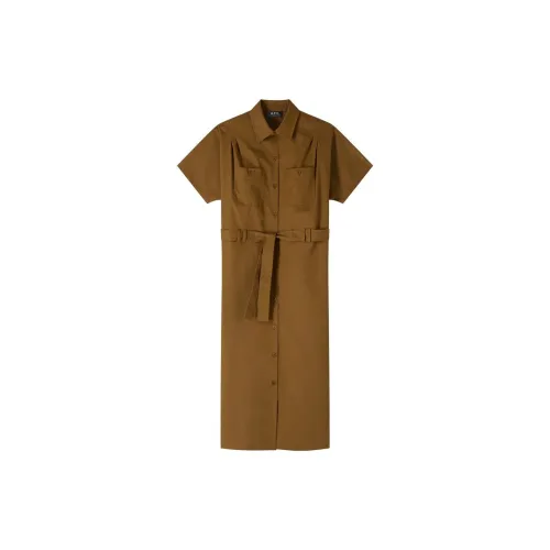 A.P.C Short-Sleeved Dresses Women's Light Chestnut Brown