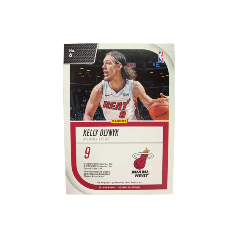 PANINI Kelly Olynyk 18 19 Miami Heat, Small Tank Top, Refringence Signature Player Card Access Pass Sports Cards 1 Pc-1