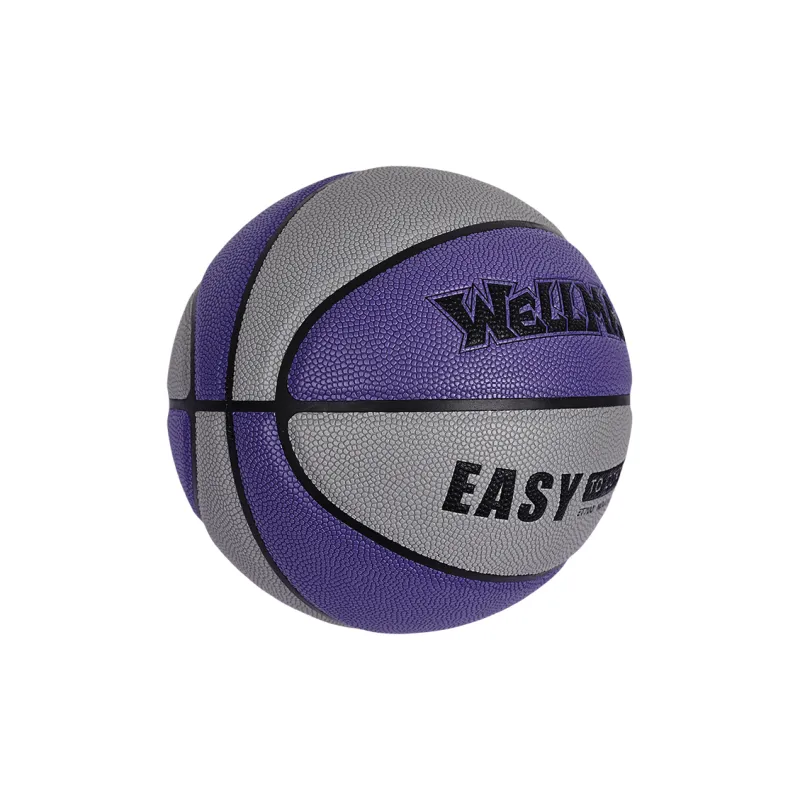 WELLman PU Basketball Gray Purple Size 7 Training Unisex-1