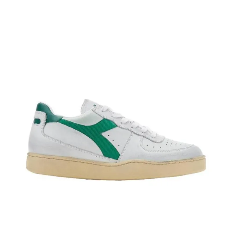 Diadora Heritage Anti Slip Wear Resistant Low Top Skateboard Shoes Men's White Green-1