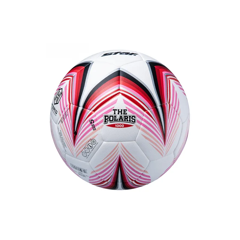 Star Size 5 Ball Soccer PU Seamless Thermal bonding Unisex White Red-2