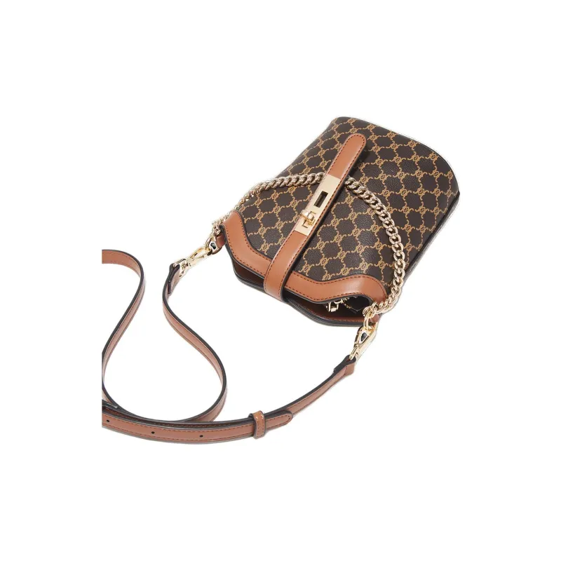 Marino Orlandi Synthetic Leather Mom Bag Bucket Bag Shoulder Bag Handbag Women's Coffee-4
