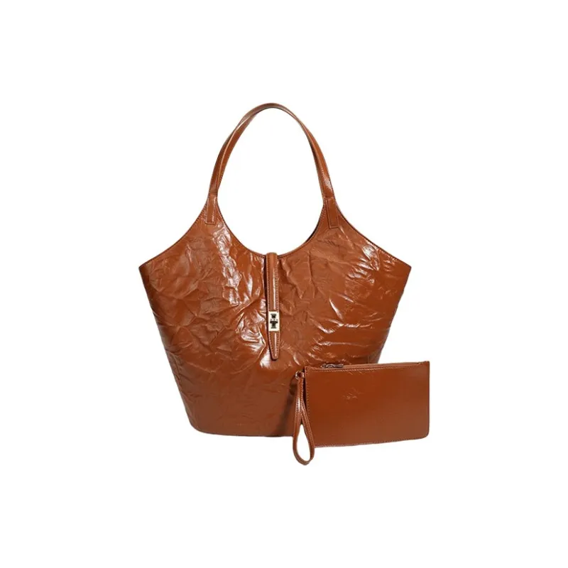 TTaG．baG Microfiber Leather Shoulder Bag Regular Women's Black/Silver/Ecru/Brown-11
