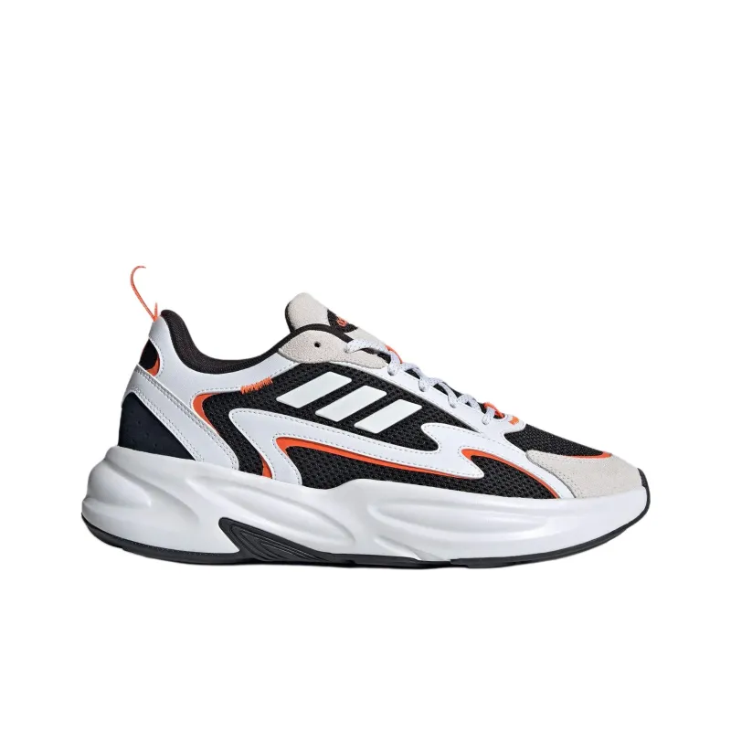 Adidas Ozwave Breathable Low Top Chunky Sneakers Unisex Black White Orange-1