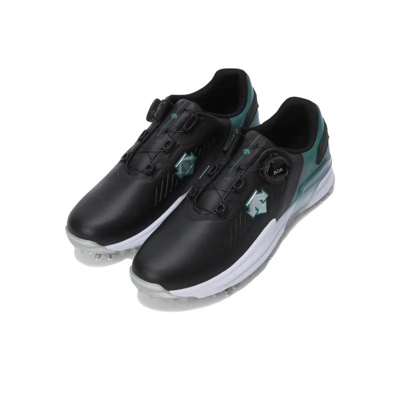 DESCENTE Cushioning Wear Resistant Low Top Golf Shoes Men's Green Black-1