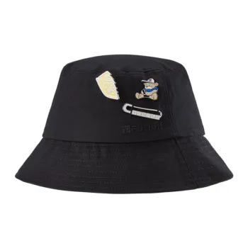 FILA FUSION Cotton Bucket Hats Unisex Black