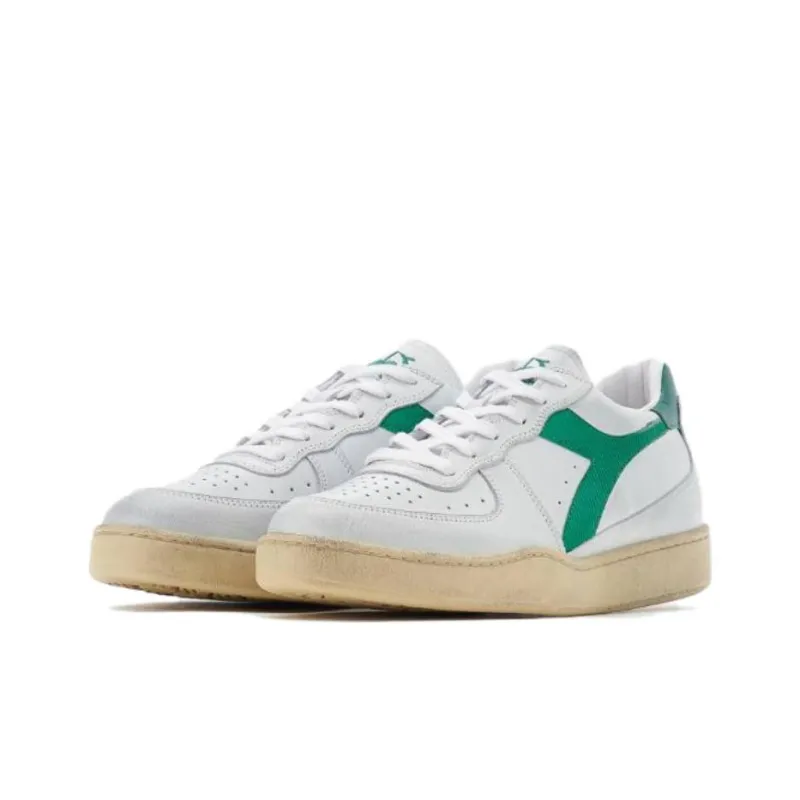 Diadora Heritage Anti Slip Wear Resistant Low Top Skateboard Shoes Men's White Green-2