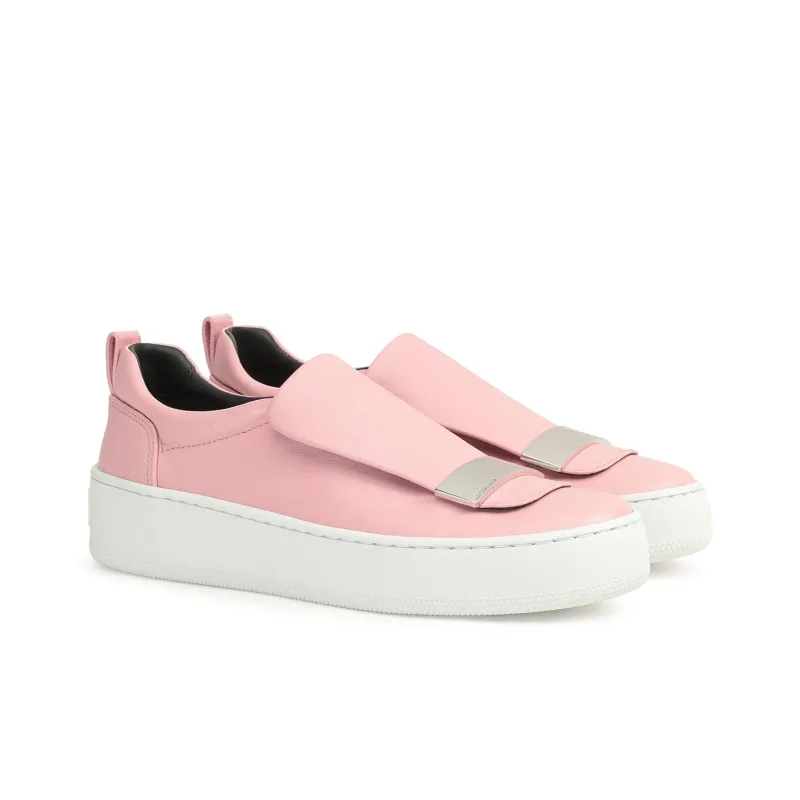 SERGIO ROSSI Sr1 Addict Low-Top Skateboard Shoes 5cm Women's Pink-2