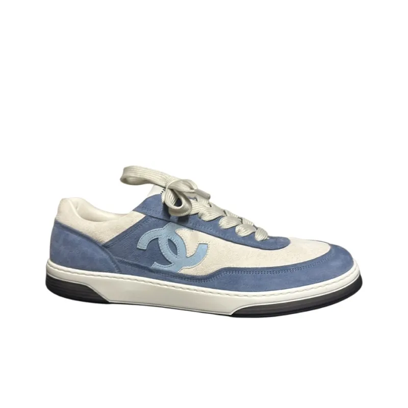 CHANEL Low Top Skateboard Shoes Men's Blue-1
