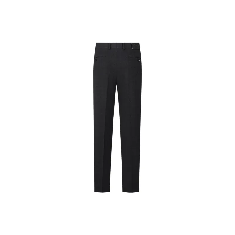 Francesco Totti Casual Pants Men's Black Cyan Plaid QX-1
