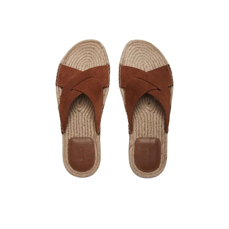 Zegna Suede Espadrille Sandals Dark Foliage-3