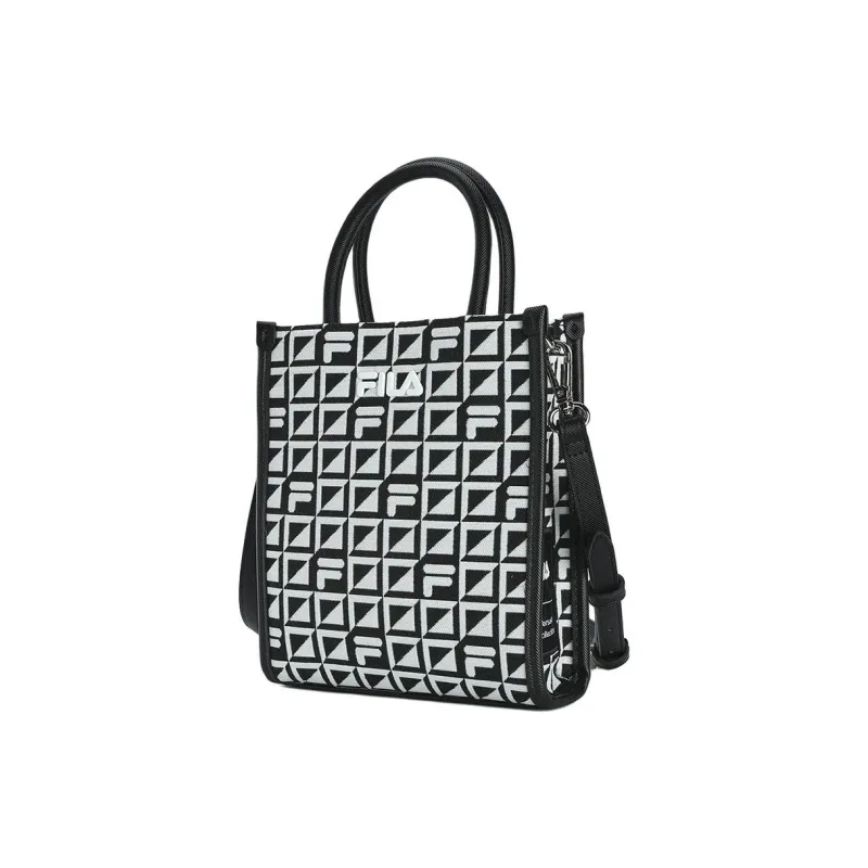 FILA Fabric Tote Bag, Shopping Bag, One Shoulder Handbag, Crossbody Bag Extra Small Women's Jet Black-1