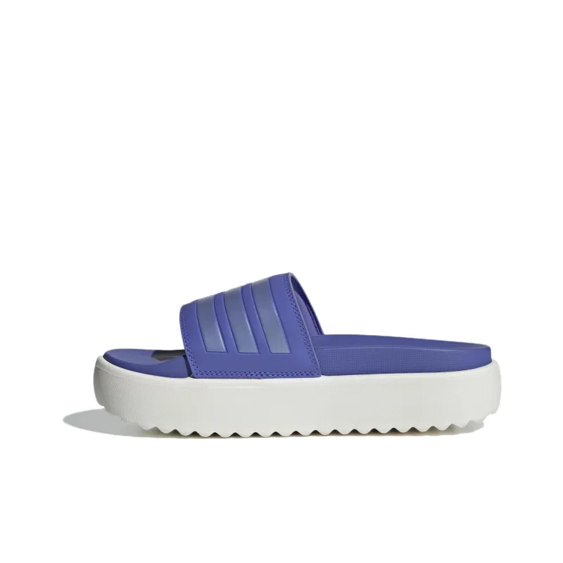 Adidas Adilette Platform Slides Semi Cobalt Blue Blue Spark Met. Core White Women's-0