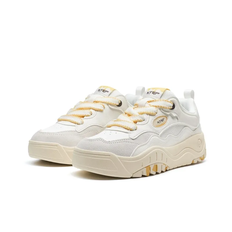 XTEP Mocha Cocoa Low Top Skateboard Shoes Women's Sail White-4