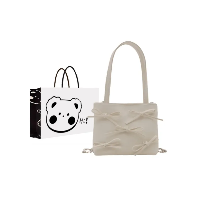 NX DOUGHNUT Special Material Ins Fashion Handbag Unisex White/Black/Silver-1