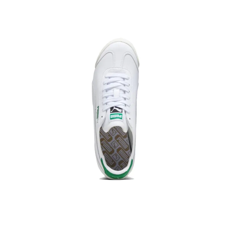 PUMA Roma Anti-Slip Wear-Resistant Low-Top Casual Shoes Unisex White Green-3