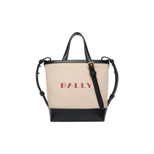 BALLY Canvas With Leather Canvas Bag Shoulder Bag Crossbody Bag Handbag Small Size Women's Natural & Black