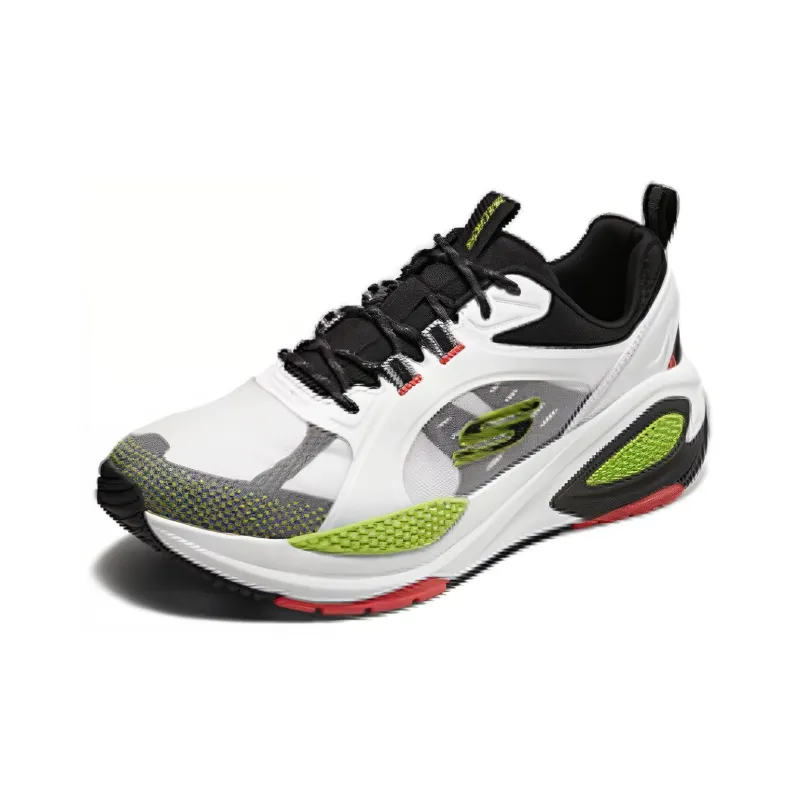 Skechers Cushioning Rebound Low Top Running Shoes Men's White-2