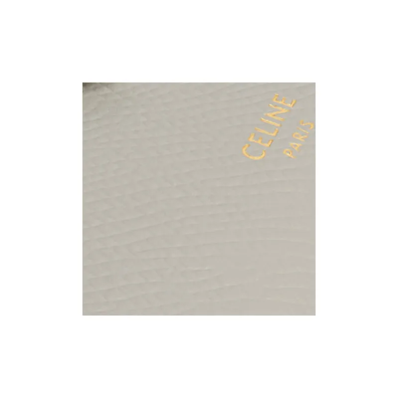 CELINE Cow Leather Wallet Small Size Women's Gray & White-4