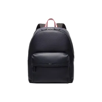 BALLY Grain Cow Leather Backpack Men's Marine Blue