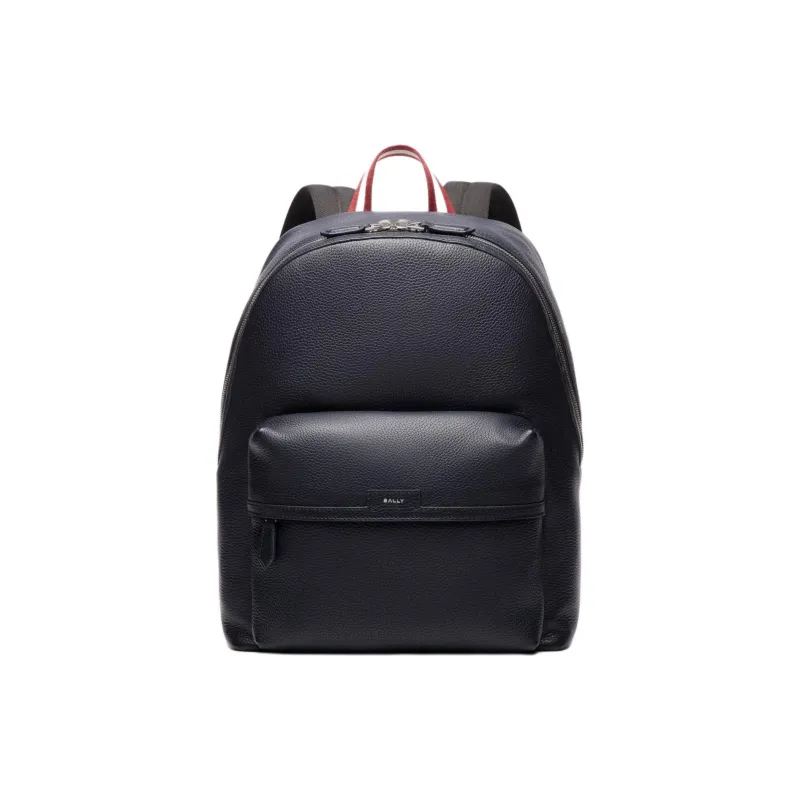 BALLY Grain Cow Leather Backpack Men's Marine Blue-0