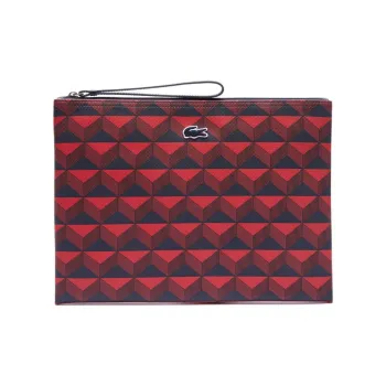 LACOSTE PVC Clutch Tubas Unisex Red