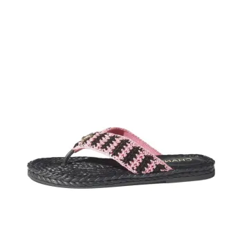 CHANEL Flip Flops Women's Black Pink