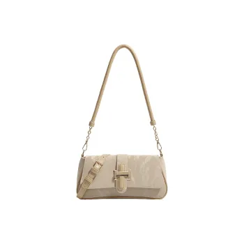 H-YXIANG PU Shoulder Bag Women's Khaki/Green Bean Color