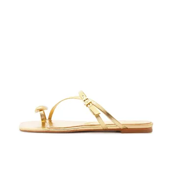 Schutz Slide Slippers Women's Gold