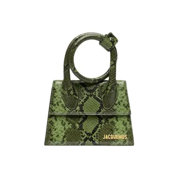 Jacquemus Python Pattern Embossed Leather Handbag Women's Green