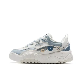 XTEP Mocha Cocoa Low-Top Skateboard Shoes Women's Sail White/Evening Dusty Blue
