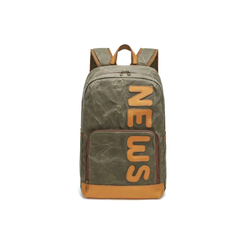 TTaG．baG Batik Canvas Backpack Men's Gray/Army Green/Khaki/Earth Yellow-5