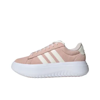 Adidas GRAND COURT Anti Slip Wear Resistant Low Top Tennis Shoes Women's Pink White