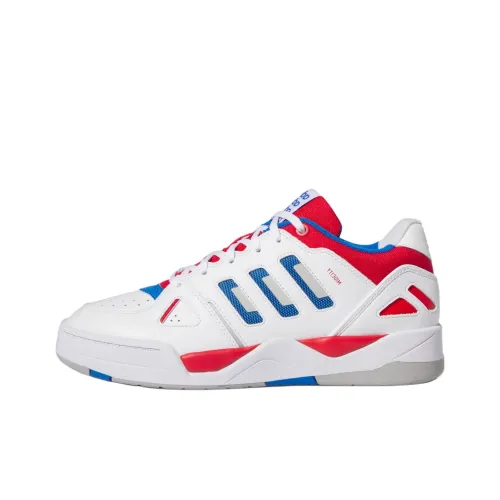Adidas Midcity Low Cushioning Anti-Slip And Wear-Resistant Low-Top Basketball Shoes Unisex White Red