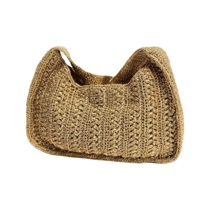 ZARA Fabric Handbag Shoulder Bag Women's Brown-2