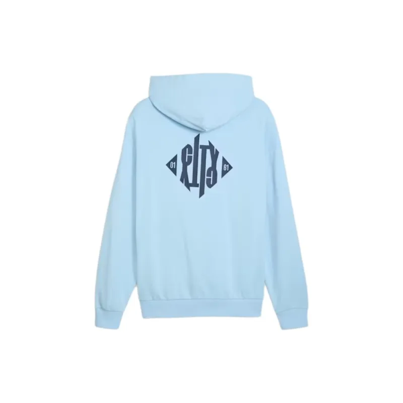 PUMA Manchester City FtblCULTURE+ Hoodie Men Sweatshirt Men's Silver Blue-1